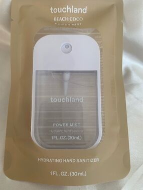 Touchland Beach Coco Power Mist Hydrating Hand Sanitizer - White & Gold